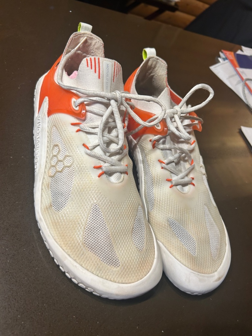 White & Orange lifting Sneakers